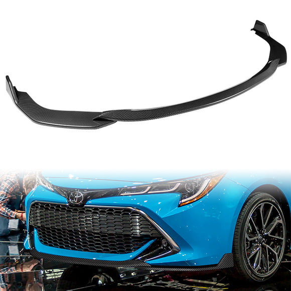 For 2019-2022 Toyota Corolla Hatchback TS-Style 3-PCS Carbon Painted Front Bumper Lip
