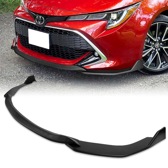 For 2019-2022 Toyota Corolla SE Hatchback TS-Style 3-PCS Matt Black Front Bumper Lip