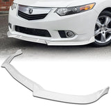 For 2011-2014 Acura TSX STP-Style 3-PCS Painted WHITE Front Bumper Spoiler Splitter Lip