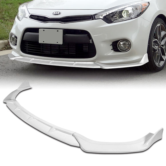 For 2014-2016 Kia Forte Koup Coupe STP-Style 3-PCS Painted White Front Bumper Lip
