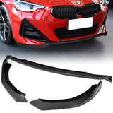 For 2022-2025 BMW 2-Series Coupe G42 M-Sport 3-PCS Carbon Painted Front Bumper Lip