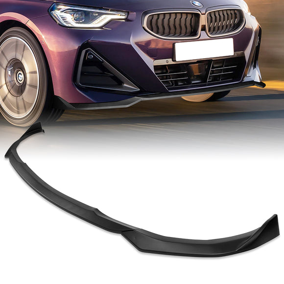 For 2022-2025 BMW 2-Series Coupe G42 M-Sport 3-PCS  Matt Black Front Bumper Spoiler Lip