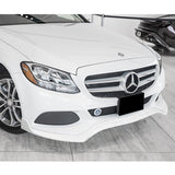 For 2015-2018 Mercedes C-Class W205 Base  3-PCS Painted White Front Bumper Spoiler Lip