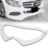 For 2015-2018 Mercedes C-Class W205 Base  3-PCS Painted White Front Bumper Spoiler Lip