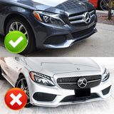 For 2015-2018 Mercedes C-Class W205 Base  3-PCS Matt Black Front Bumper Spoiler Lip