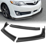 For 2012-2014 Toyota Camry SE Unpainted Matte Black Front Bumper Body Splitter Spoiler Lip 3PCS