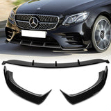 For 2017-2020 Mercedes E-Class W213 Painted Black Front Bumper Body Splitter Spoiler Lip 3PCS