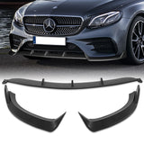For 2017-2020 Mercedes E-Class W213 Unpainted Matte Black Front Bumper Body Splitter Spoiler Lip 3PCS
