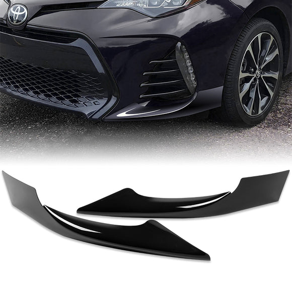 For 2017-2019 Toyota Corolla SE XSE Painted Black Front Bumper Body Splitter Spoiler Lip 3PCS
