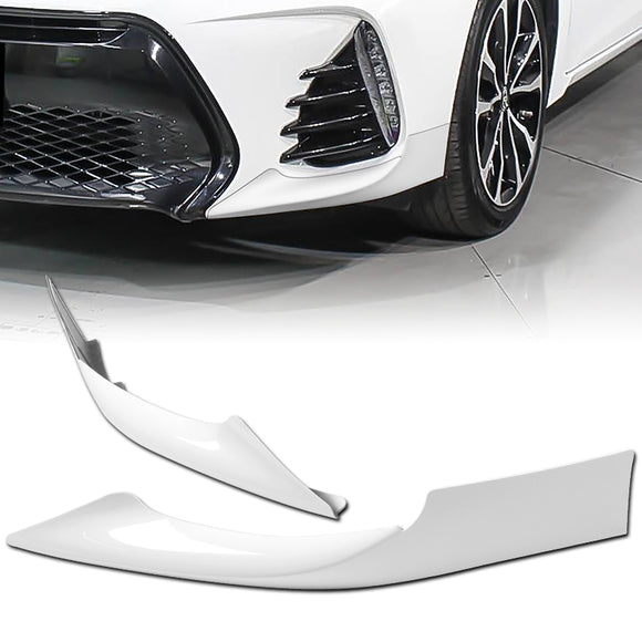 For 2017-2019 Toyota Corolla SE XSE Painted White Front Bumper Body Splitter Spoiler Lip 3PCS