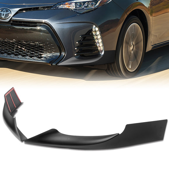 For 2017-2019 Toyota Corolla SE XSE Unpainted Matte Black Front Bumper Body Splitter Spoiler Lip 3PCS