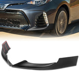 For 2017-2019 Toyota Corolla SE XSE Unpainted Matte Black Front Bumper Body Splitter Spoiler Lip 3PCS