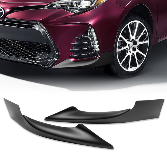 For 2017-2019 Toyota Corolla SE XSE Unpainted Matte Black Front Bumper Body Splitter Spoiler Lip 3PCS