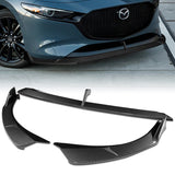 For 2019-2024 Mazda 3 Hatchback 5DR MS-Style Carbon Look Front Bumper Body Splitter Spoiler Lip 3PCS