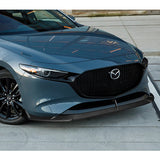 For 2019-2024 Mazda 3 Hatchback 5DR MS-Style Unpainted Matte Black Front Bumper Body Splitter Spoiler Lip 3PCS