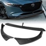 For 2019-2024 Mazda 3 Hatchback 5DR MS-Style Unpainted Matte Black Front Bumper Body Splitter Spoiler Lip 3PCS