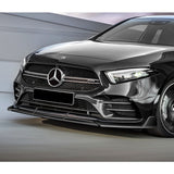 For 2019-2023 Mercedes-Benz A-Class AMG W177 Painted Black Front Bumper Body Splitter Spoiler Lip 3PCS