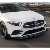 For 2019-2023 Mercedes-Benz A-Class AMG W177 Carbon Look Front Bumper Body Splitter Spoiler Lip 3PCS