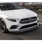 For 2019-2023 Mercedes-Benz A-Class AMG W177 Unpainted Matte Black Front Bumper Body Splitter Spoiler Lip 3PCS