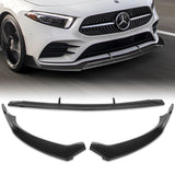 For 2019-2023 Mercedes-Benz A-Class AMG W177 Unpainted Matte Black Front Bumper Body Splitter Spoiler Lip 3PCS