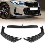 For 2023-2025 BMW 3-Series G20 M-Sport GT-Style Carbon Look Front Bumper Body Splitter Spoiler Lip 3PCS