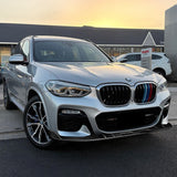 Sport-Style For 2018 - 2021 BMW X3 X4 G01 G02 M-Sport Front Bumper Body Splitter Spoiler Lip 3PCS -Real Carbon Fiber