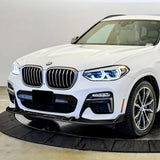 Sport-Style For 2018 - 2021 BMW X3 X4 G01 G02 M-Sport Front Bumper Body Splitter Spoiler Lip 3PCS -Real Carbon Fiber