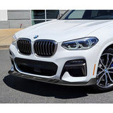For 2018-2021 BMW X3 X4 G01 G02 M-Sport Unpainted Matte Black Front Bumper Body Splitter Spoiler Lip 3PCS