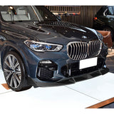 For 2019-2023 BMW X5 G05 M-Sport Unpainted Matte Black Front Bumper Body Splitter Spoiler Lip 3PCS