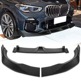 For 2019-2023 BMW X5 G05 M-Sport Unpainted Matte Black Front Bumper Body Splitter Spoiler Lip 3PCS