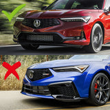 For 2023-2025 Acura Integra TR-Style Carbon Painted Front Bumper Lip Spoiler 3PCS