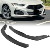 TS-Style For 2021 - 2025 Acura TLX Front Bumper Splitter Spoiler Lip 2-PCS -Unpainted Matte Black
