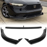 For 2023-2024 Honda Accord Painted Black Front Bumper Body Splitter Spoiler Lip 3PCS