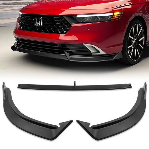 For 2023-2024 Honda Accord Matte Black Front Bumper Body Splitter Spoiler Lip 3PCS