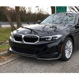 For 2023-2025 BMW 3-Series G20 Base GT-Style Painted Black Front Bumper Body Splitter Spoiler Lip 3PCS