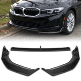 For 2023-2025 BMW 3-Series G20 Base GT-Style Painted Black Front Bumper Body Splitter Spoiler Lip 3PCS