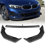 For 2023-2025 BMW 3-Series G20 Base GT-Style Carbon Look Front Bumper Body Splitter Spoiler Lip 3PCS