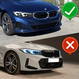 For 2023-2024 BMW 3-Series G20 Base GT-Style Carbon Look Front Bumper Body Splitter Spoiler Lip 3PCS