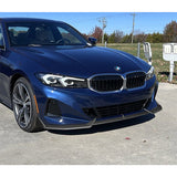 For 2023-2025 BMW 3-Series G20 Base GT-Style Unpainted Matte Black Front Bumper Body Splitter Spoiler Lip 3PCS