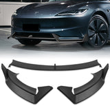For 2024-2025 Tesla Model 3 Sedan Matte Black Front Bumper Body Splitter Spoiler Lip 3PCS
