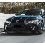 For 2021-2024 BMW M3 M4 G80 G82 G83 Painted Black Front Bumper Body Splitter Spoiler Lip 3PCS