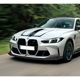 For 2021-2025 BMW M3 M4 G80 G82 G83 Carbon Look Front Bumper Body Splitter Spoiler Lip 3PCS