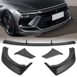 For 2024 - 2025 Hyundai Sonata N-Line Front Bumper Splitter Spoiler Lip 5PCS -Unpainted Matte Black