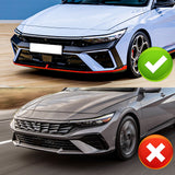 For 2024 - 2025 Hyundai Elantra N-Line Front Bumper Splitter Spoiler Lip 5PCS -Painted Black
