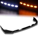 For 2025-2026 Toyota Camry SE XSE Front Bumper Splitter Spoiler Lip 3PCS With LED Sequential Running Lights -Painted Black