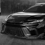 For 2025 - 2026 Toyota Camry SE XSE Front Bumper Splitter Spoiler Lip 3PCS With LED Sequential Running Lights -Carbon Fiber Look