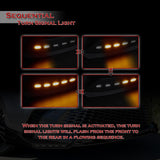 For 2025 - 2026 Toyota Camry SE XSE Front Bumper Splitter Spoiler Lip 3PCS With LED Sequential Running Lights -Unpainted Matte Black