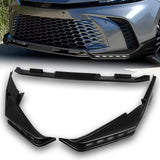 For 2025 - 2026 Toyota Camry SE XSE Front Bumper Splitter Spoiler Lip 3PCS With LED Sequential Running Lights -Unpainted Matte Black