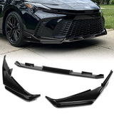 For 2025 - 2026 Toyota Camry SE XSE Front Bumper Splitter Spoiler Lip 3PCS -Painted Black