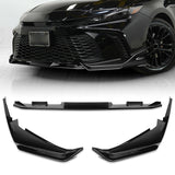 For 2025 - 2026 Toyota Camry SE XSE Front Bumper Splitter Spoiler Lip 3PCS -Painted Black